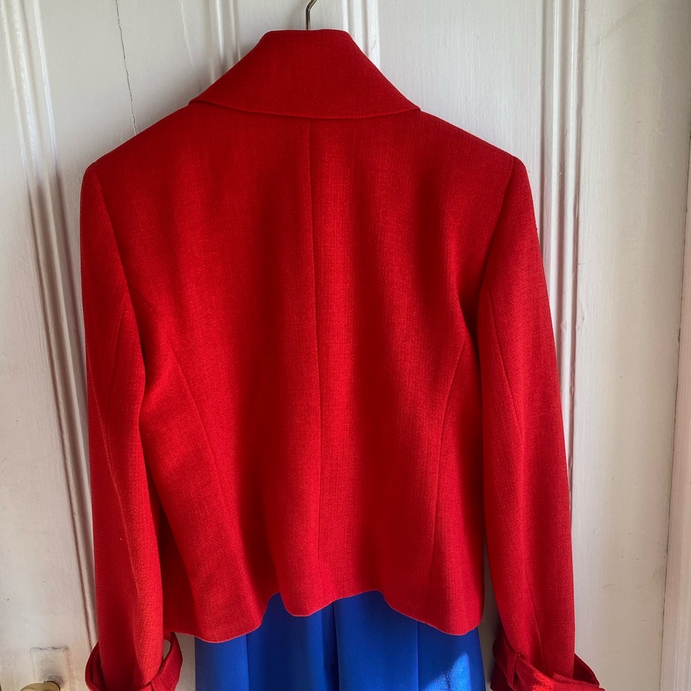 Anne Klein Short Trench Crepe
Drapey Front Jacket Memling Red
Women Size… - Picture 2 of 16
